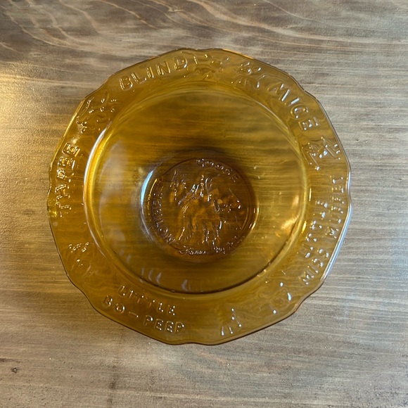 american tiara Kitchen Vintage Tiara Mother Goose Amber Glass Bowl Poshmark